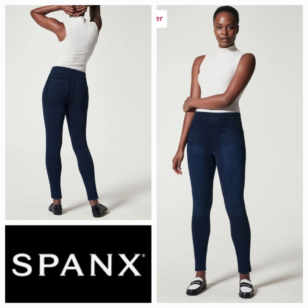 SPANX M Jean-Ish Ankle Leggings Twilight Rinse Style No. 20018R